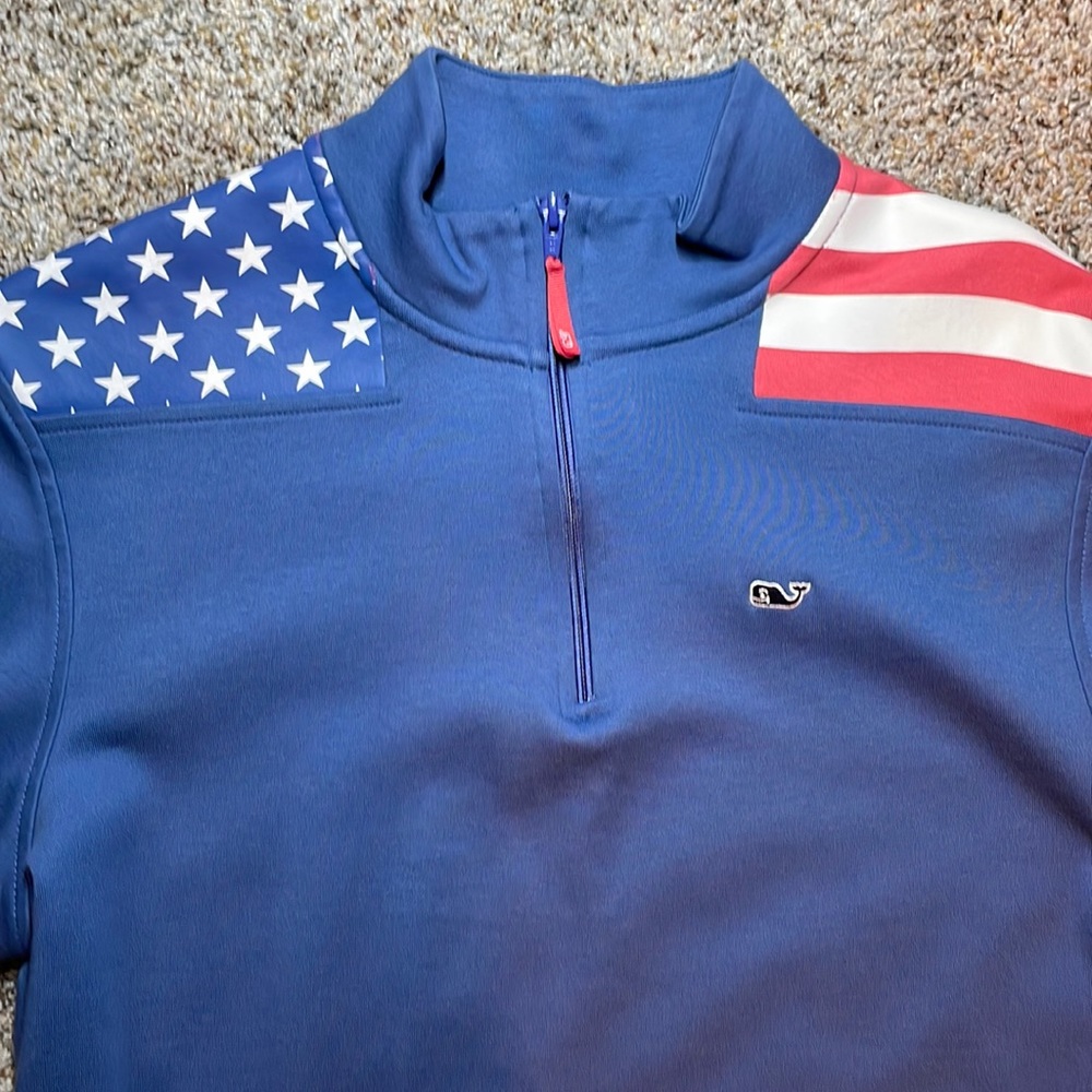 Vineyard Vines American Flag 1/4 zip